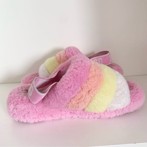 Ugg shearling pastel pink popsicle slides - Picture 9 of 16